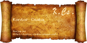 Kontor Csaba névjegykártya