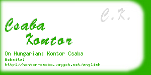 csaba kontor business card
